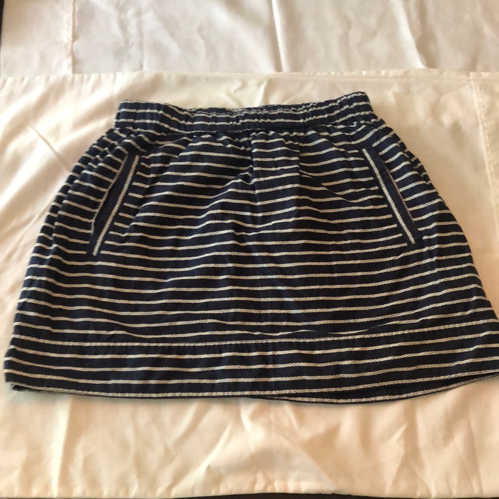 J. Crew - XS,  navy and white striped skirt.